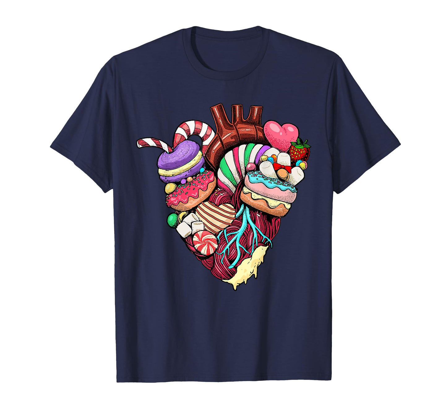Anatomical Heart Shirt Sweet Candy Heart Cardiology Cardiac T-Shirt