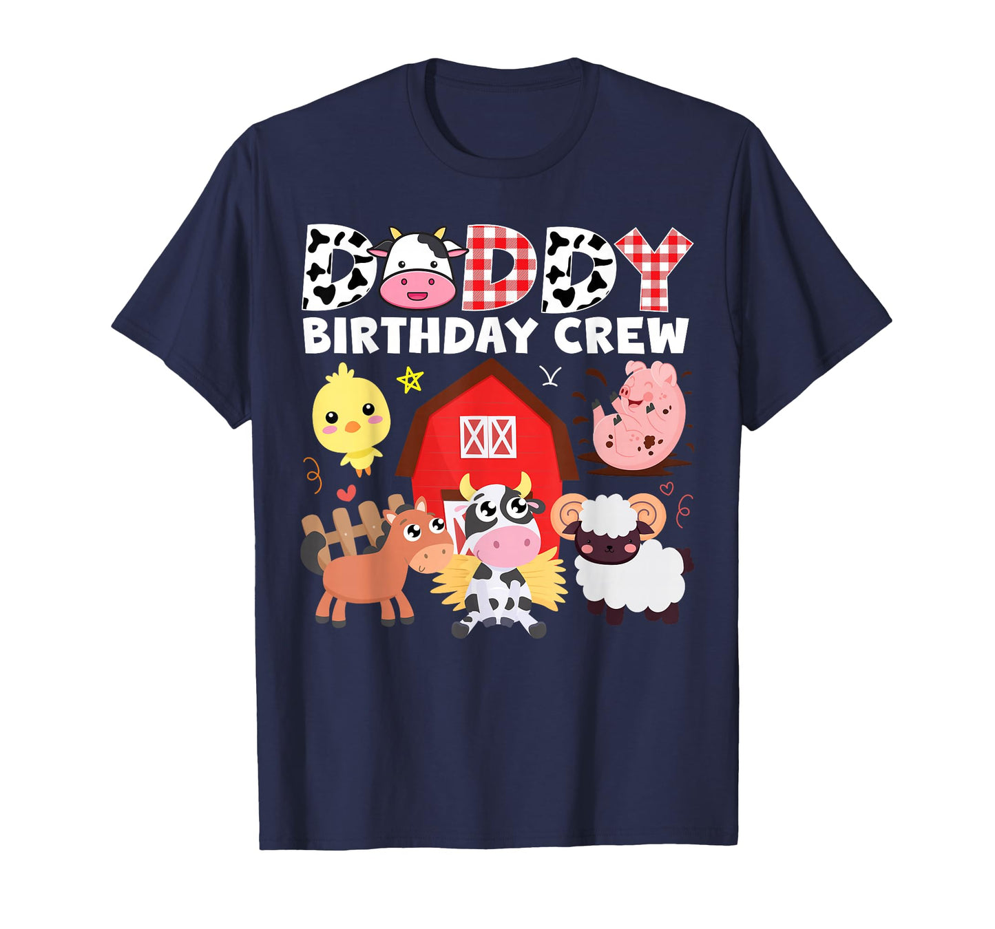 Cow Daddy Birthday Crew Farm Theme Animals Birthday Party T-Shirt