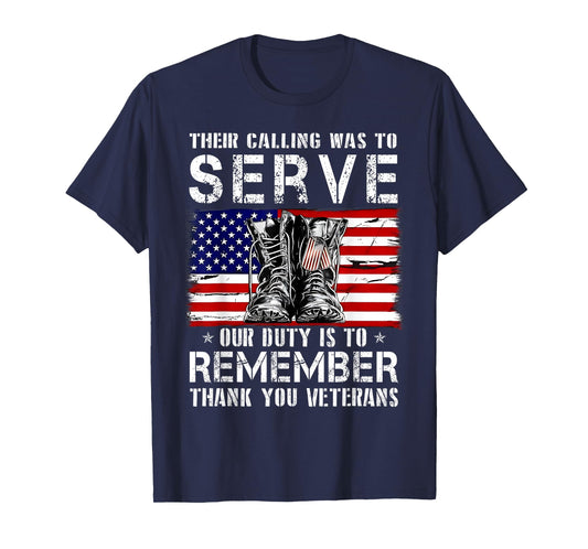 Patriotic American Flag Thank You Veterans Men Women Kids T-Shirt