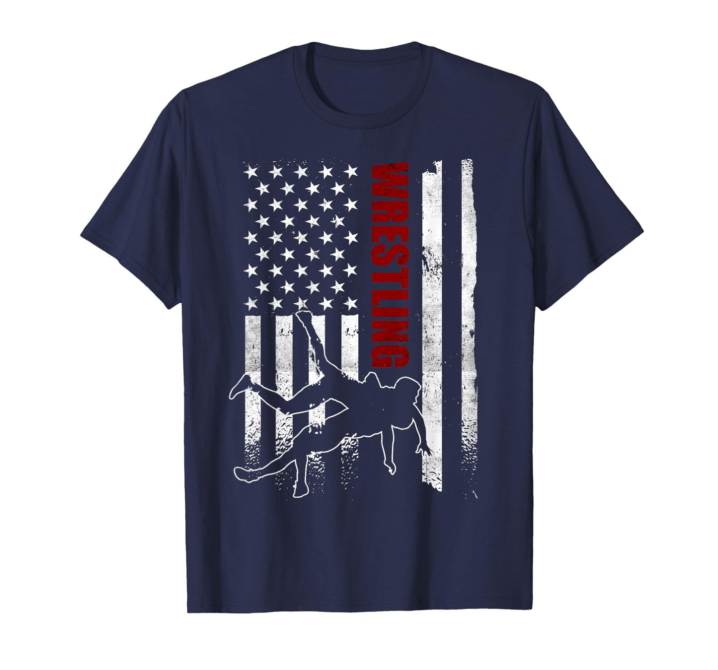 Retro American Wrestling Apparel US Flag Wrestling T-Shirt