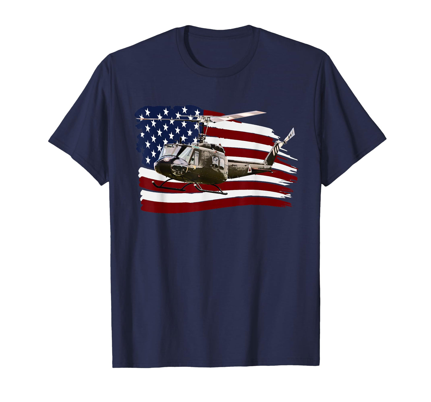 UH-1 UH1 Huey Helicopter T shirt American Flag usa T-Shirt