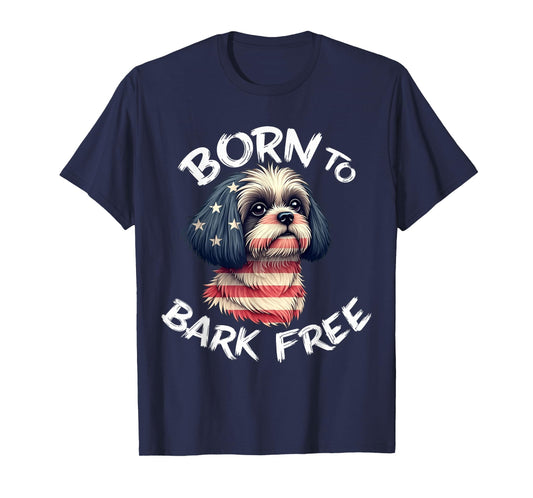 Funny Shih Tzu Dog Vintage Shih Tzu American Flag T-Shirt