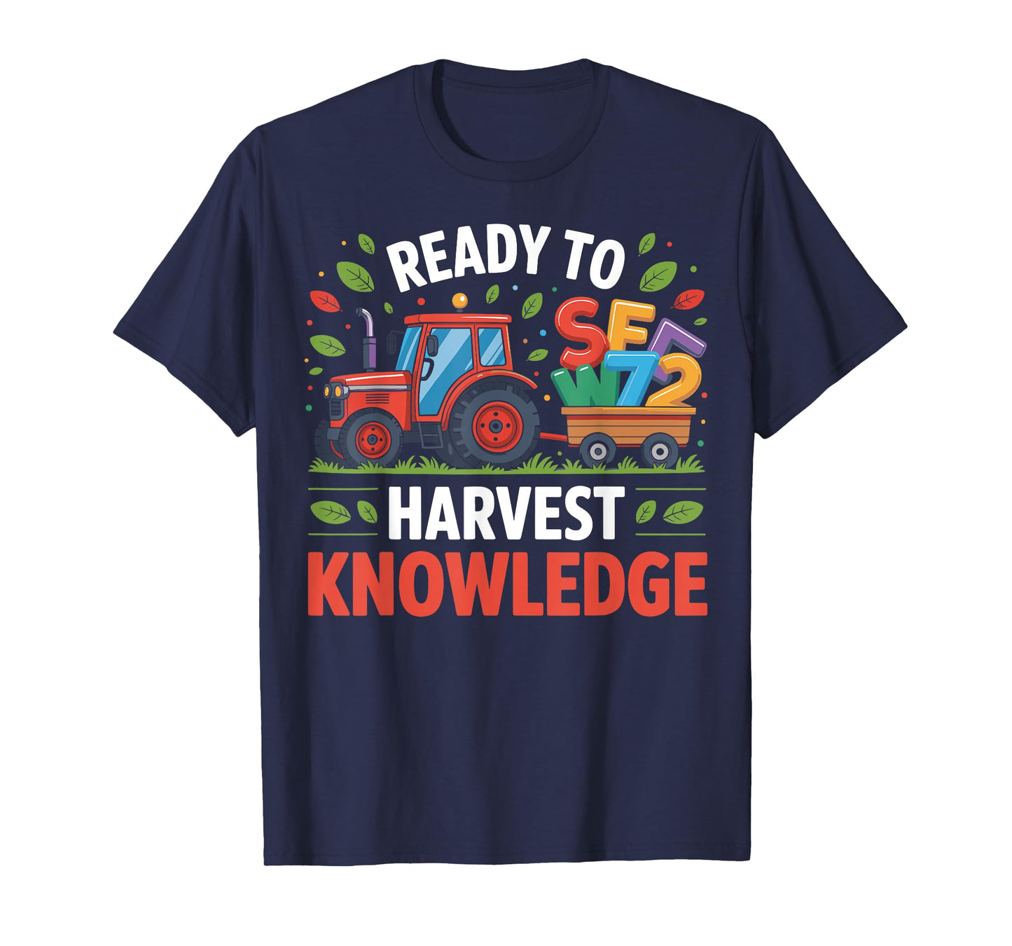 Back to School Teacher Farming Tractor 100th Day Farmer Kids T-Shirt
