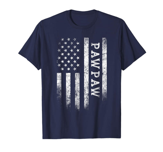 Pawpaw American Flag Pawpaw Gifts Patriotic Father's Day T-Shirt