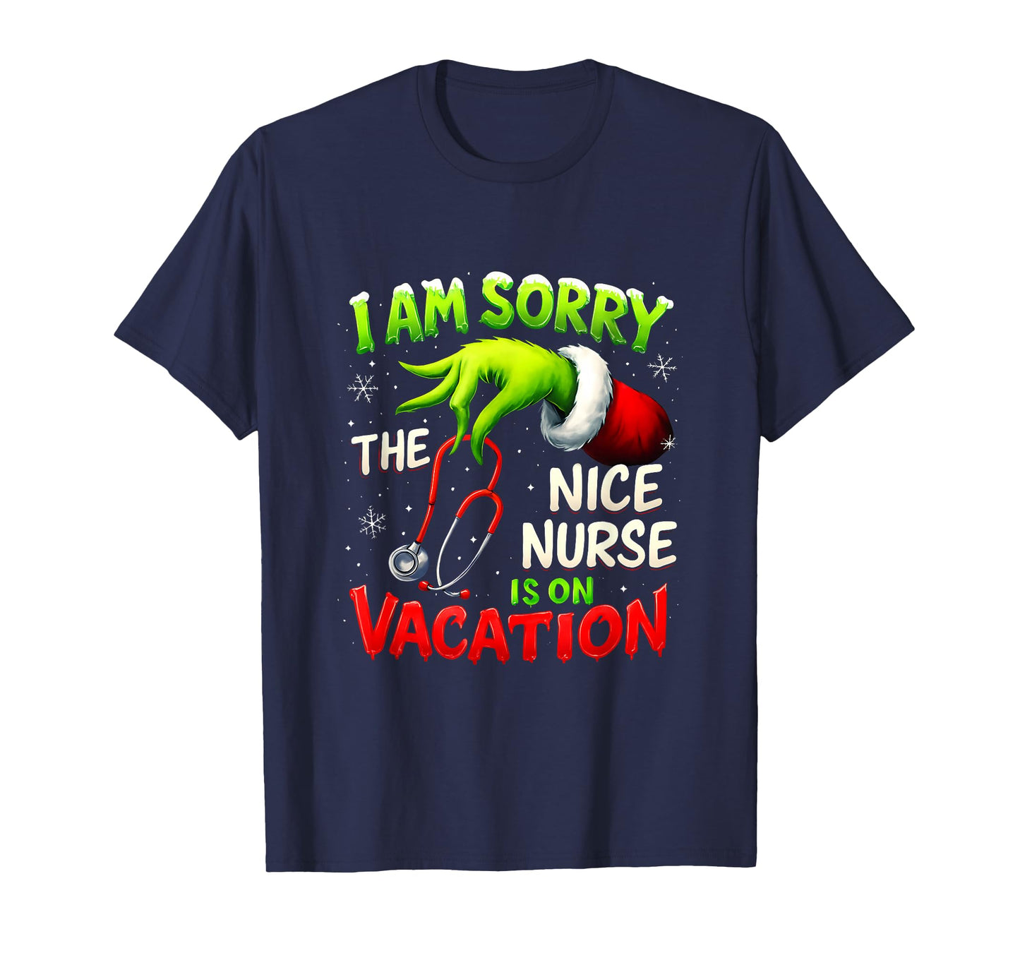 Christmas Funny I Am Sorry The Niche Nurse Santa Hat Medical T-Shirt