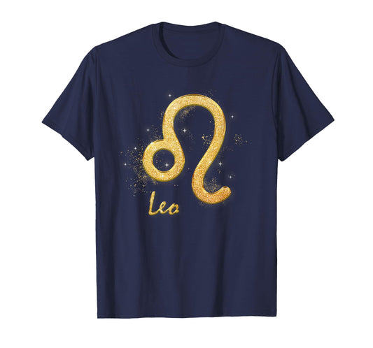 Leo Golden Sign Zodiac July August Birthday T-Shirt