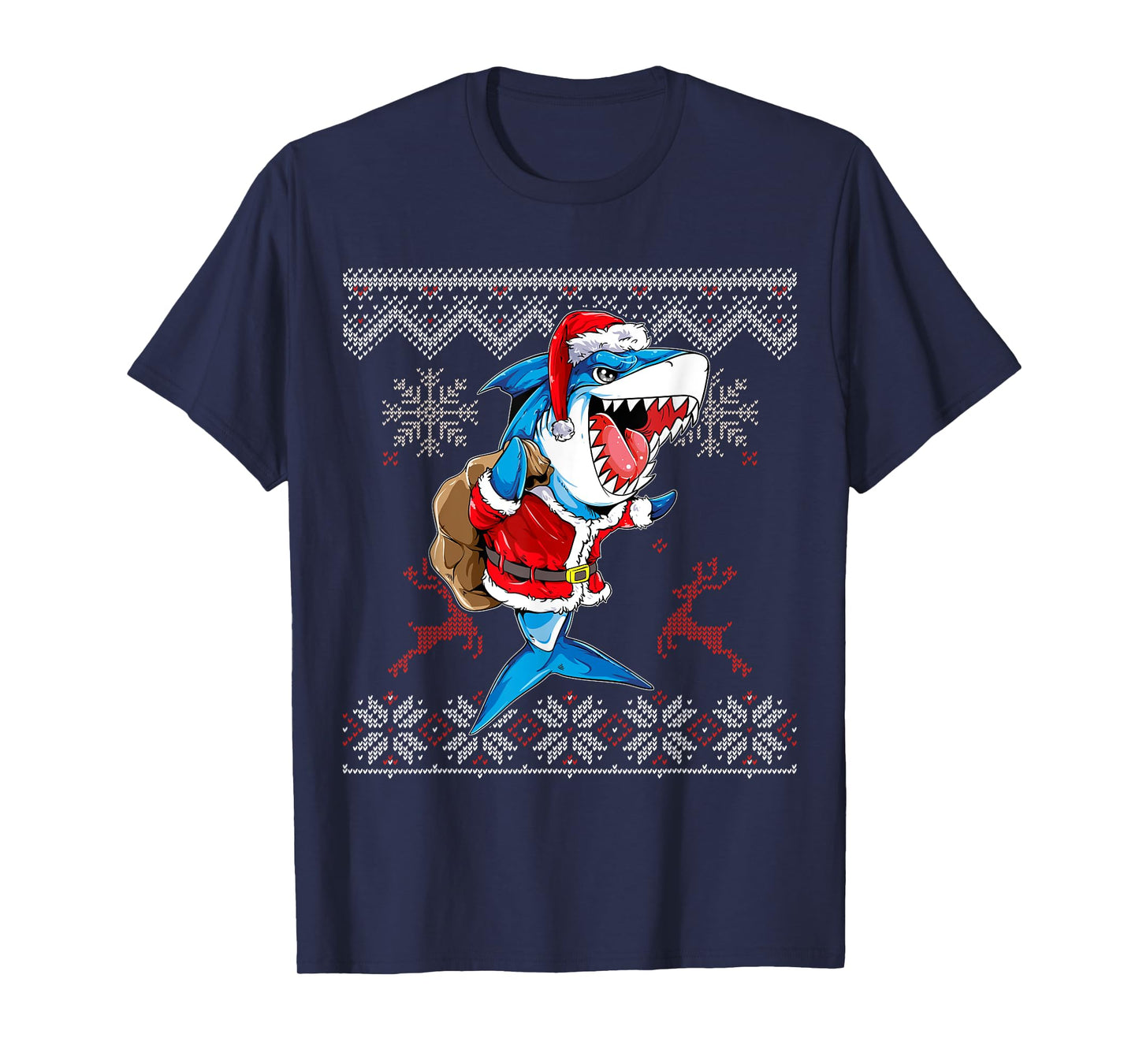 Christmas Shark Jawlly Santa Merry Xmas Sharkmas Baking T-Shirt