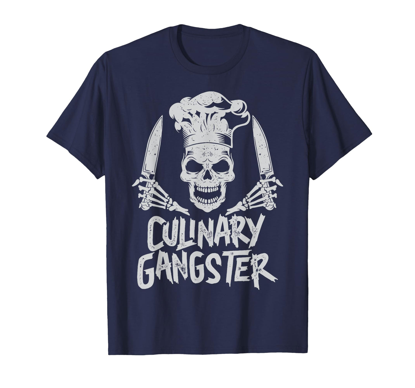 Chef Culinary Gangster Men Women Cook Skull Cooking Knife T-Shirt