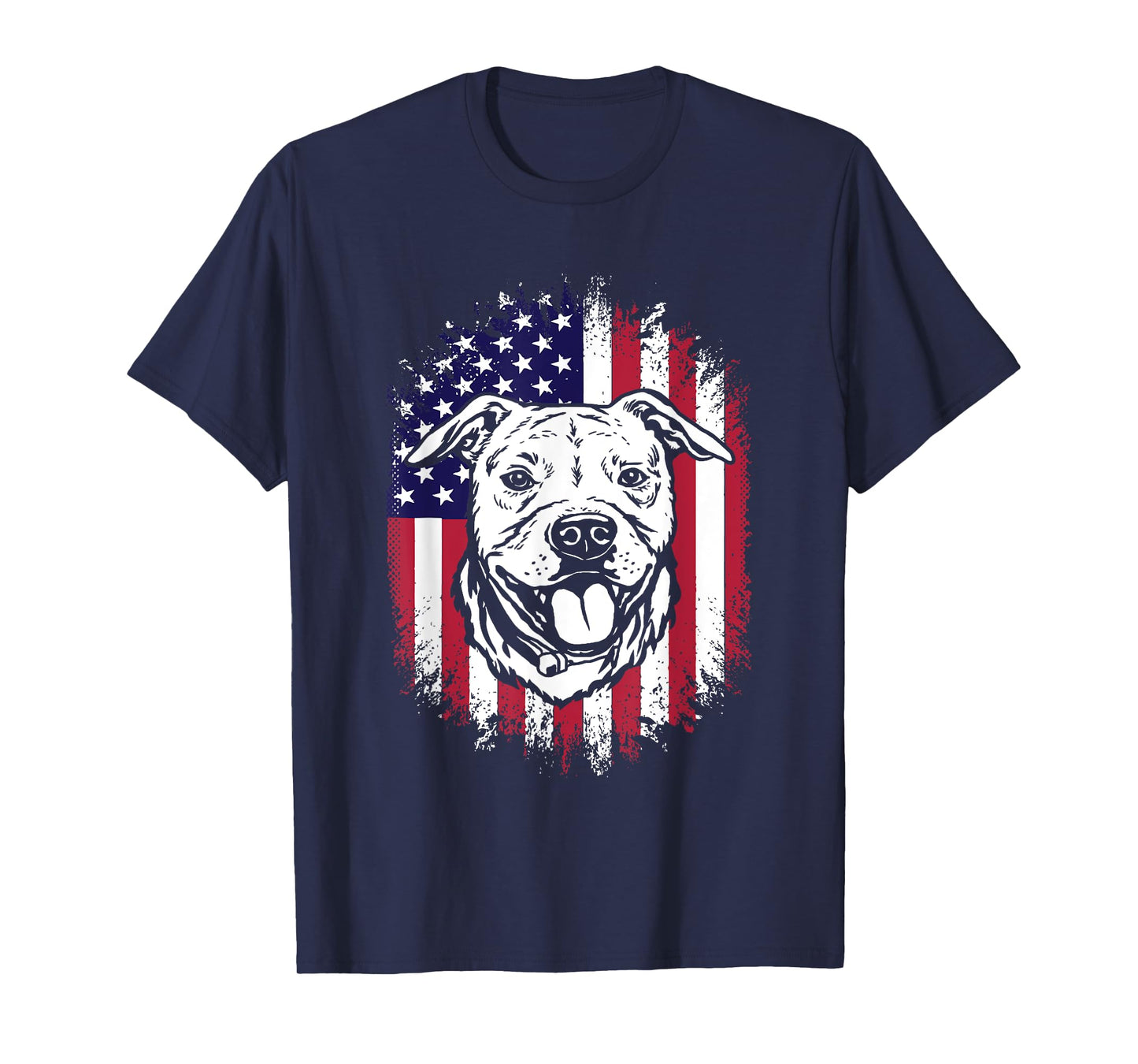 American Flag Amstaff American Staffordshire Terrier Women Men T-Shirt