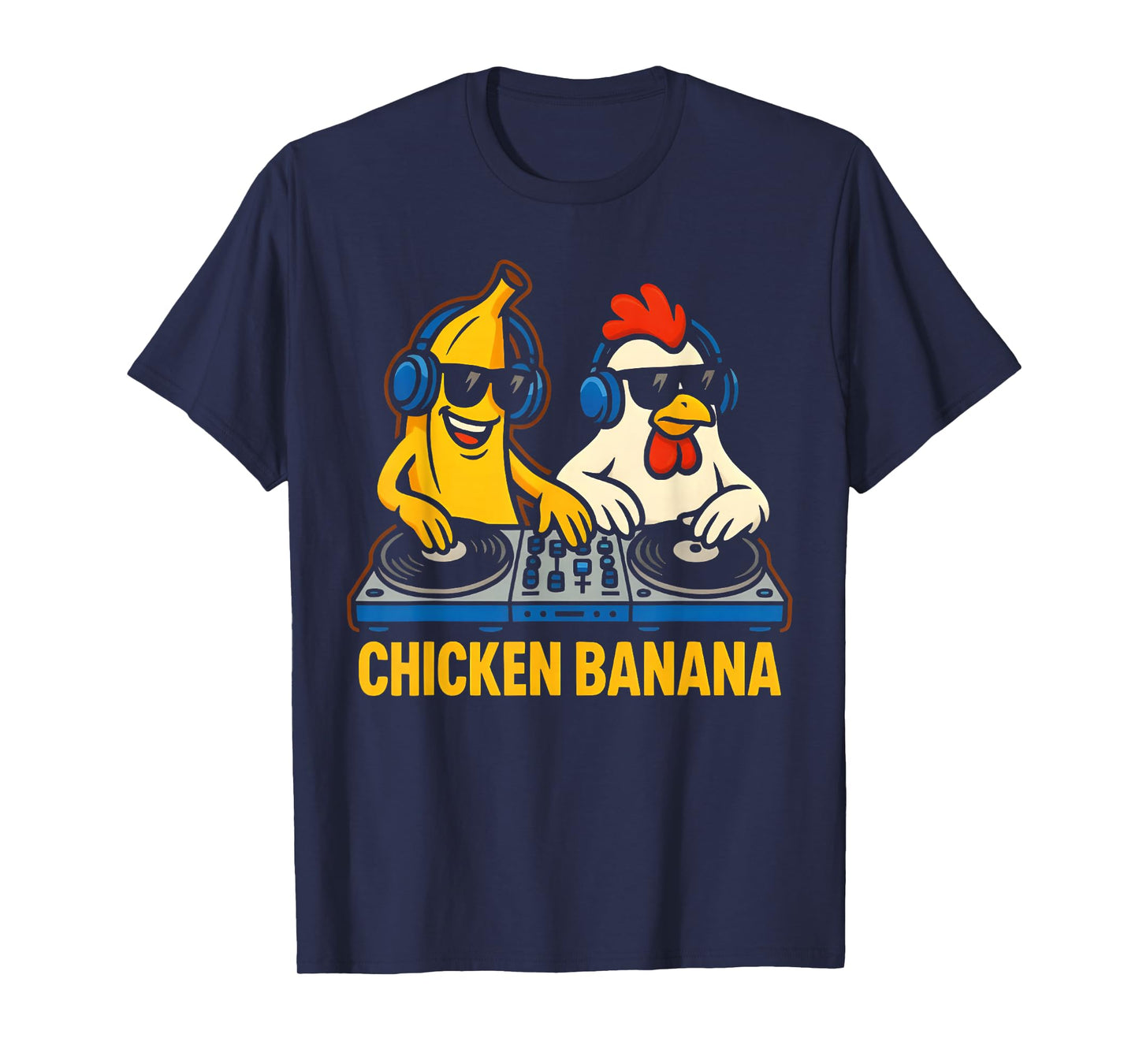 Funny Chicken Banana Men Women Kids Design T-Shirt