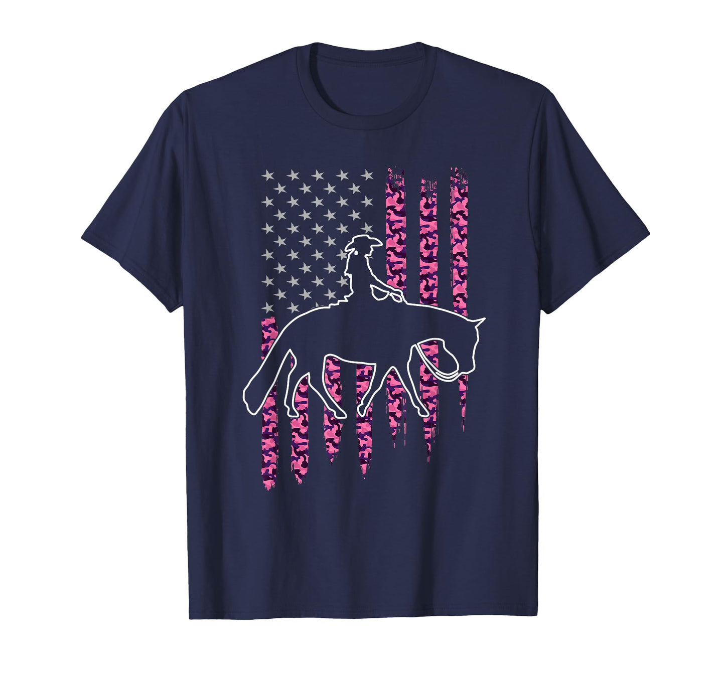 Western Pleasure Riding Design for Women | Patriotic Horse T-Shirt