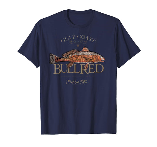 Fishing Gulf Red Drum Redfish Bull Red T-Shirt Small