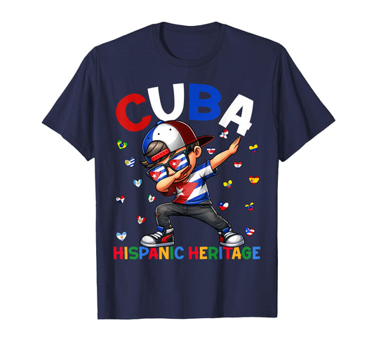 Hispanic Heritage Month Cuba Flag Shirts Cuban Boys Kids T-Shirt