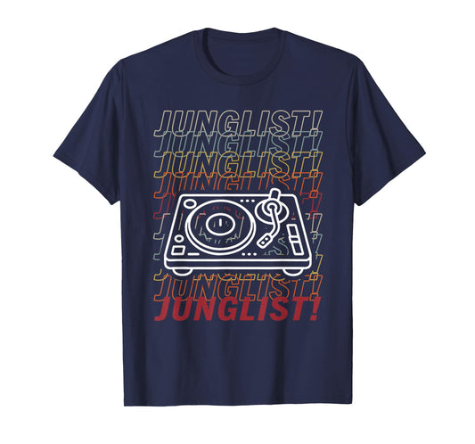 Junglist Repeating Text Turntable T-Shirt