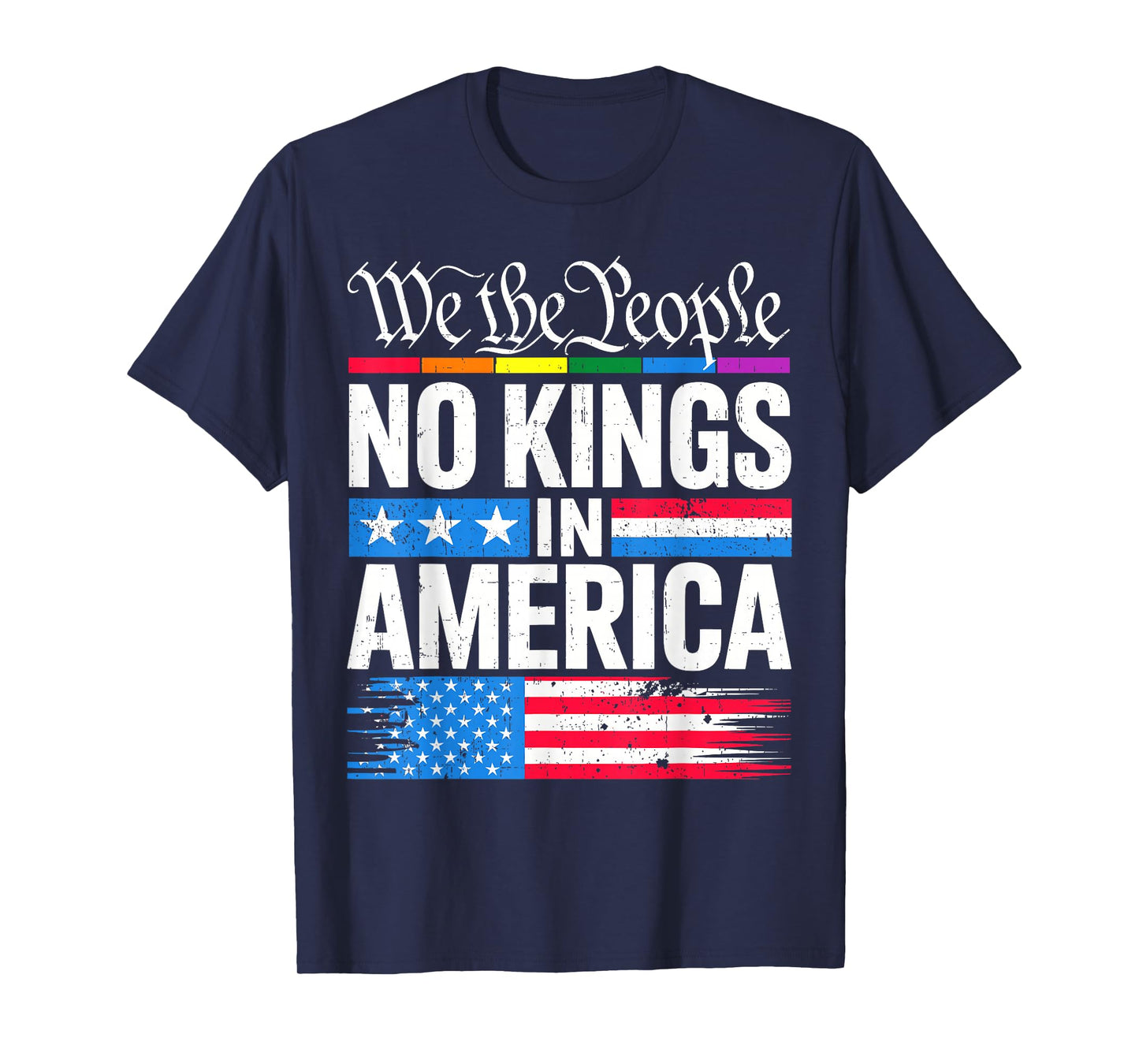 No Kings in America Shirt Rejecting Kings Patriotic USA Men T-Shirt