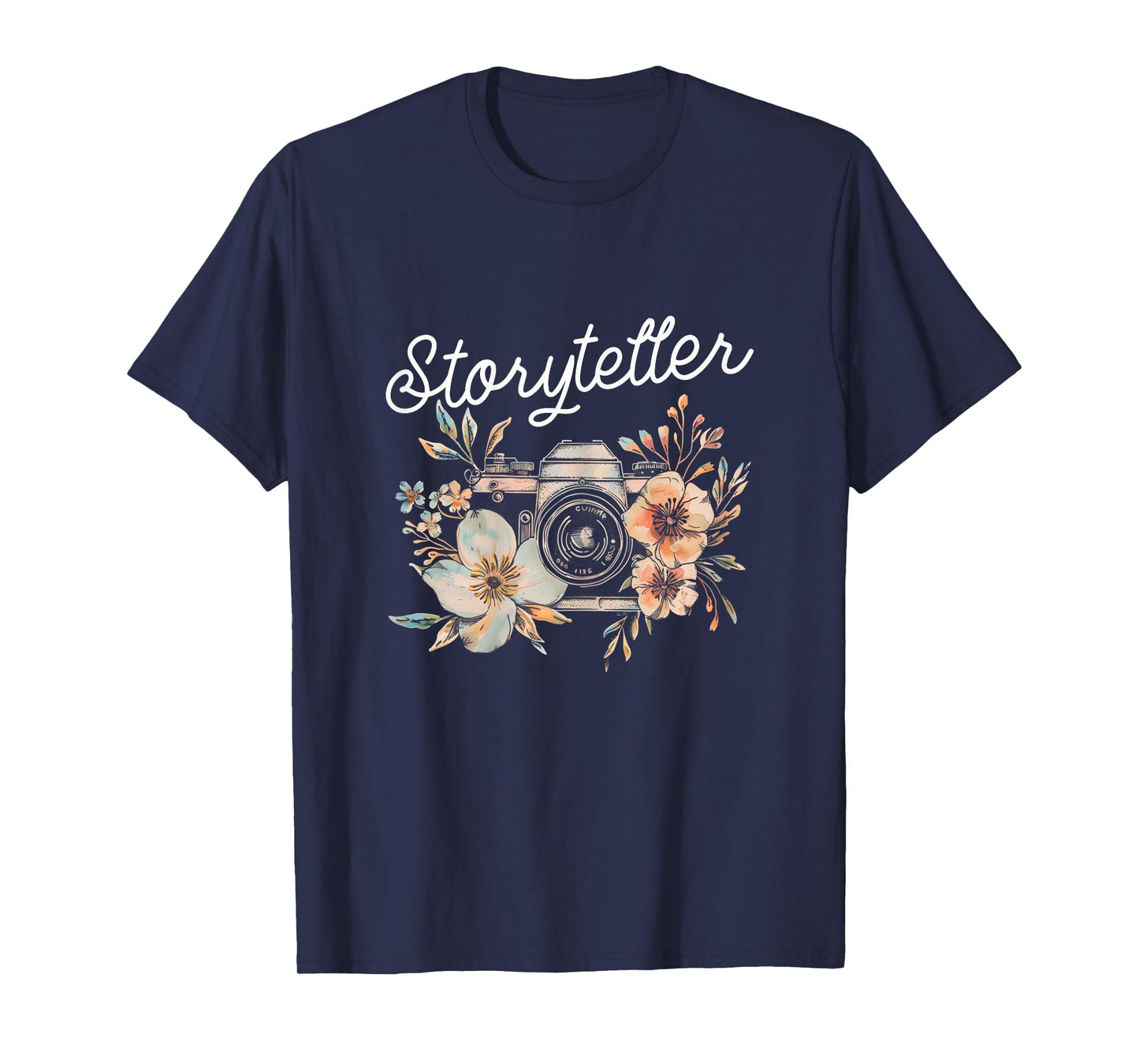 Photographer Storyteller Vintage Camera Flowers Photography T-Shirt
