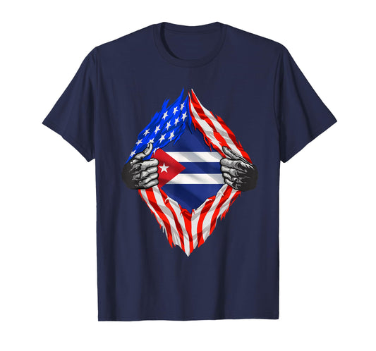 Cuba Shirt American Cuban Flag Hispanic Pride Cubans Roots T-Shirt