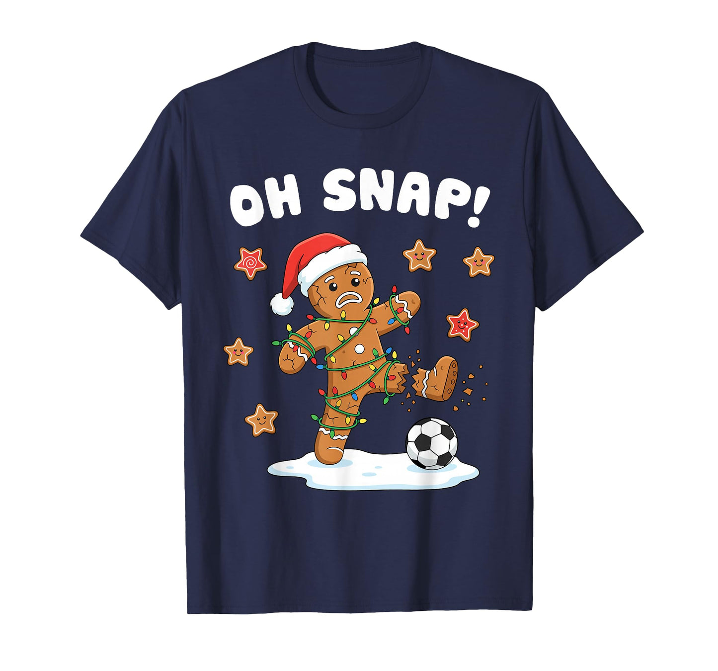 Christmas Gingerbread Oh Snap Cookie Xmas Holiday Soccer T-Shirt