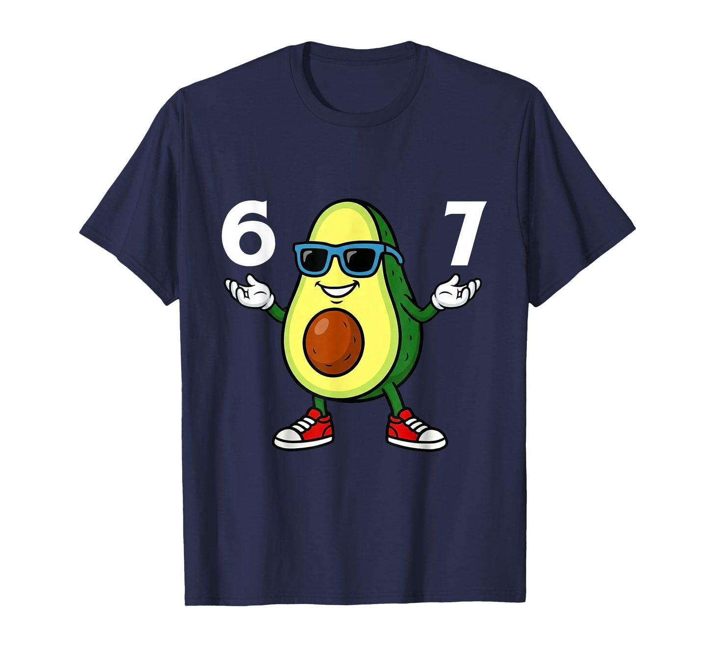 67 Avocado 6 7 Funny Cool Six Seven Meme Cartoon Boys Teen T-Shirt