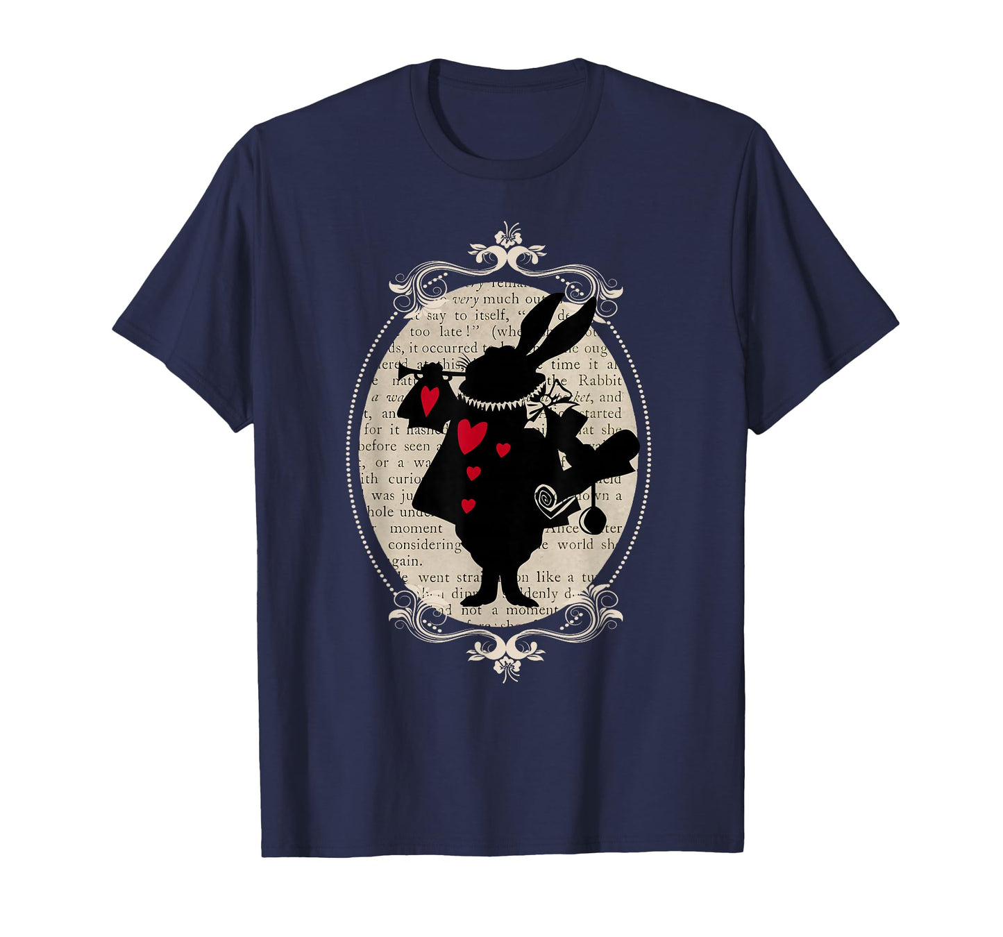 Alice In Wonderland White Rabbit Vintage Book T Shirt Design T-Shirt