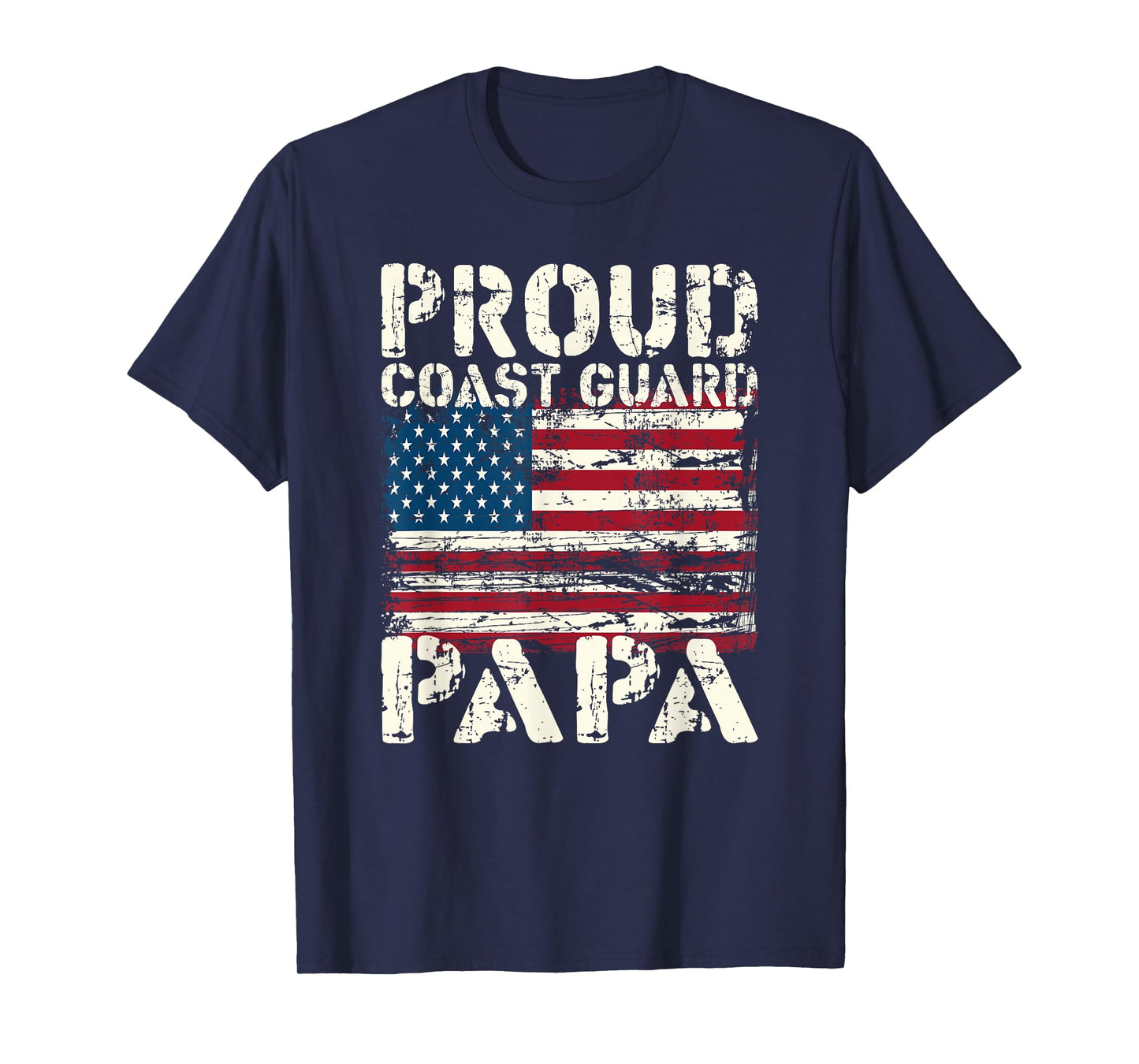US Coast Guard USCG American Flag Coast Guard Papa T-shirt T-Shirt