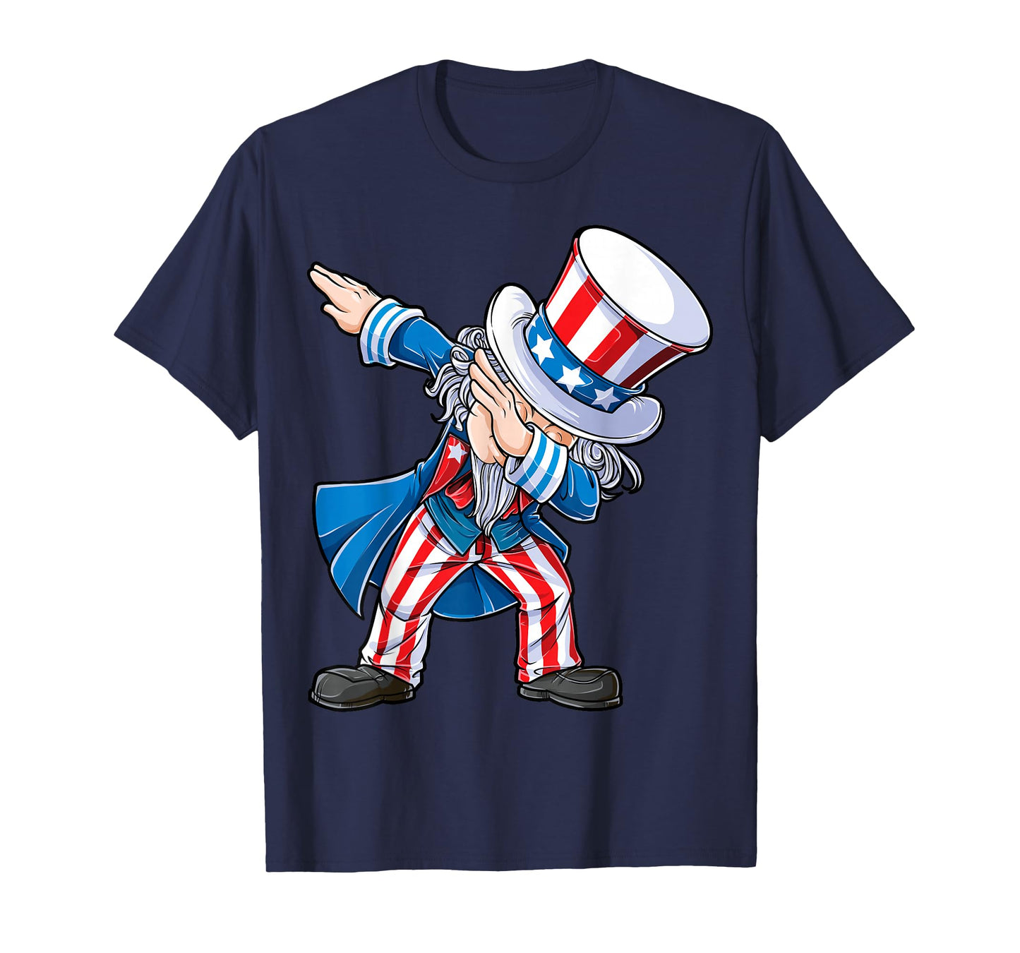 Dabbing Uncle Sam 4th of July Kids Boys Men Funny Dab Dance T-Shirt