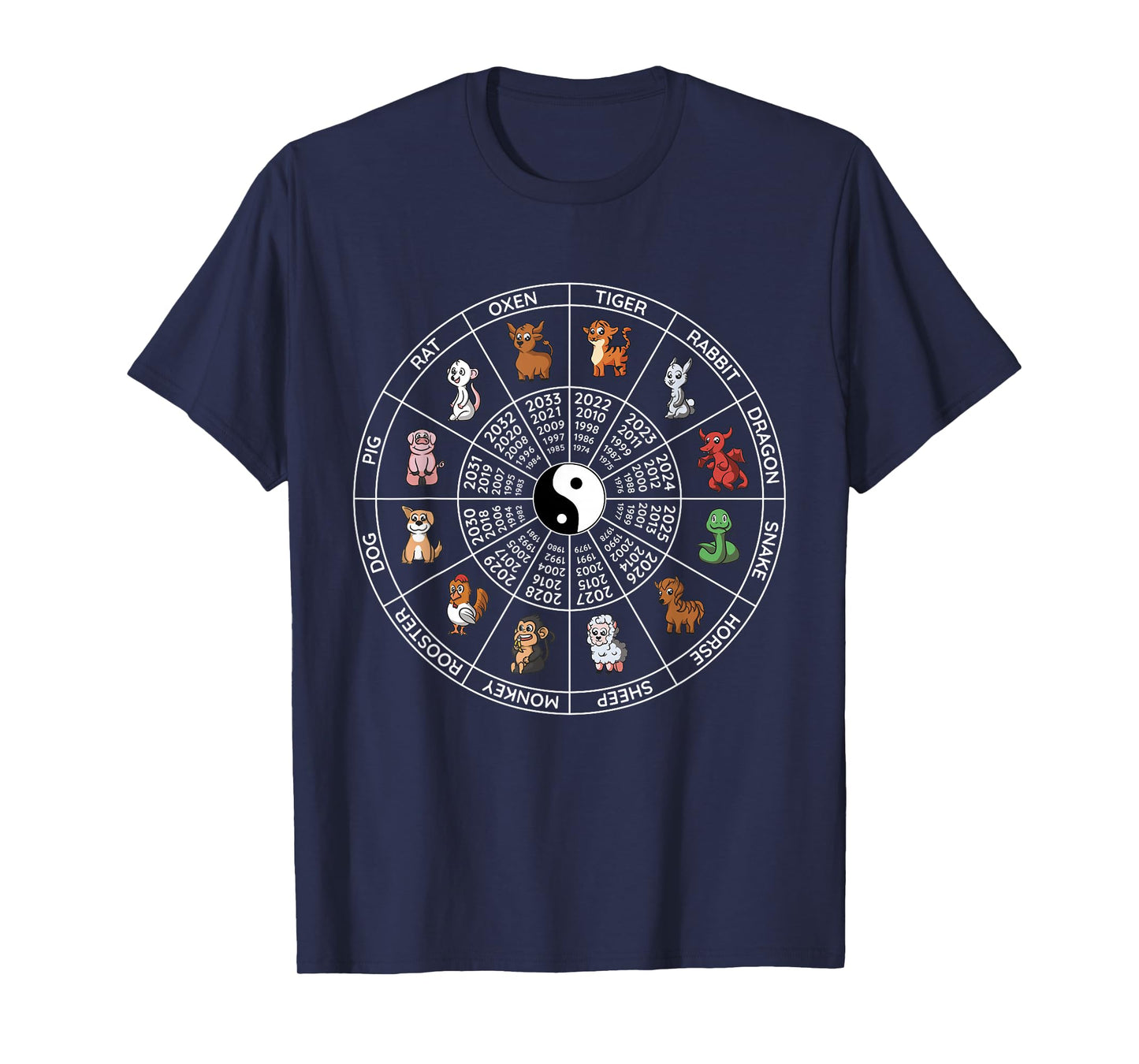 Chinese New Year Zodiac Animals T-Shirt