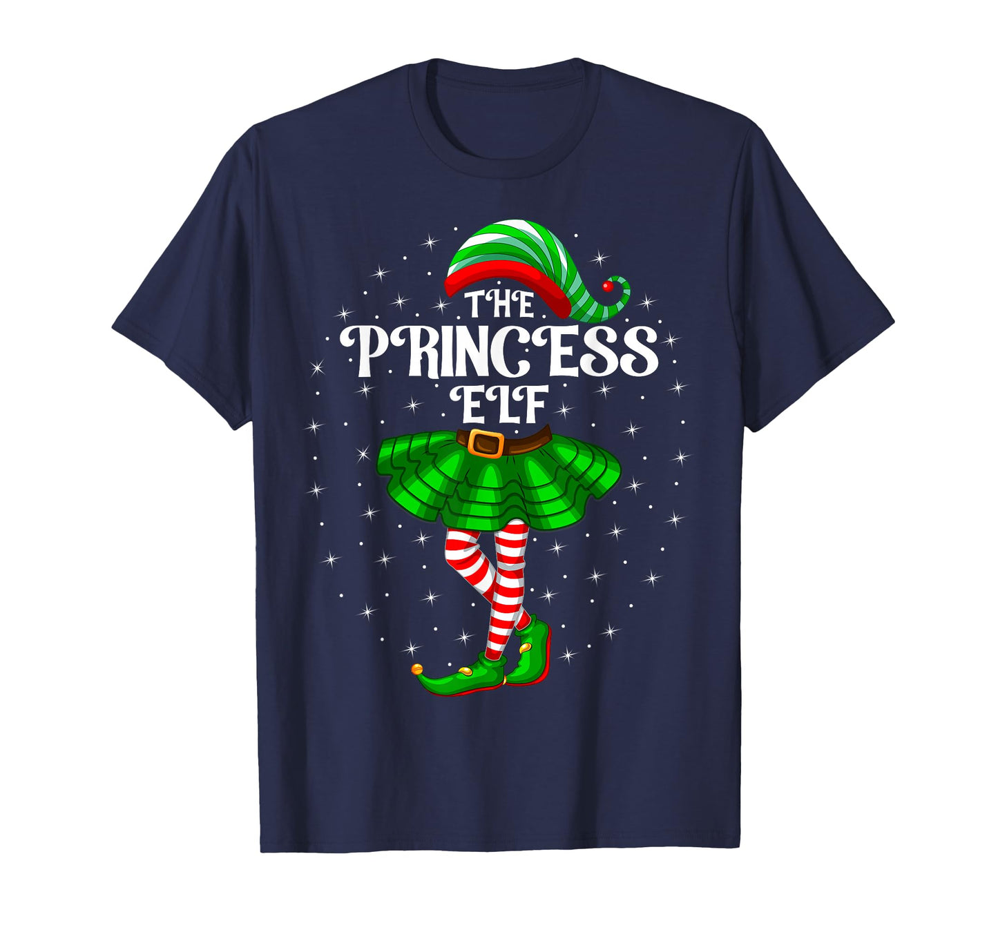 Xmas Family Matching Women Girls The Princess Elf Christmas T-Shirt