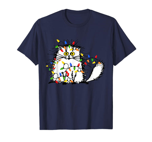 Cute Funny Animal Cat Lover cat dad cat mom Christmas T-Shirt