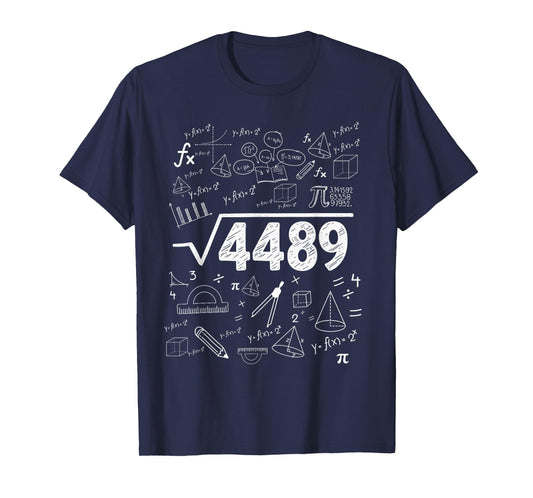 67 Meme Square Root 4489 Slang Funny Six Seven Math Teacher T-Shirt