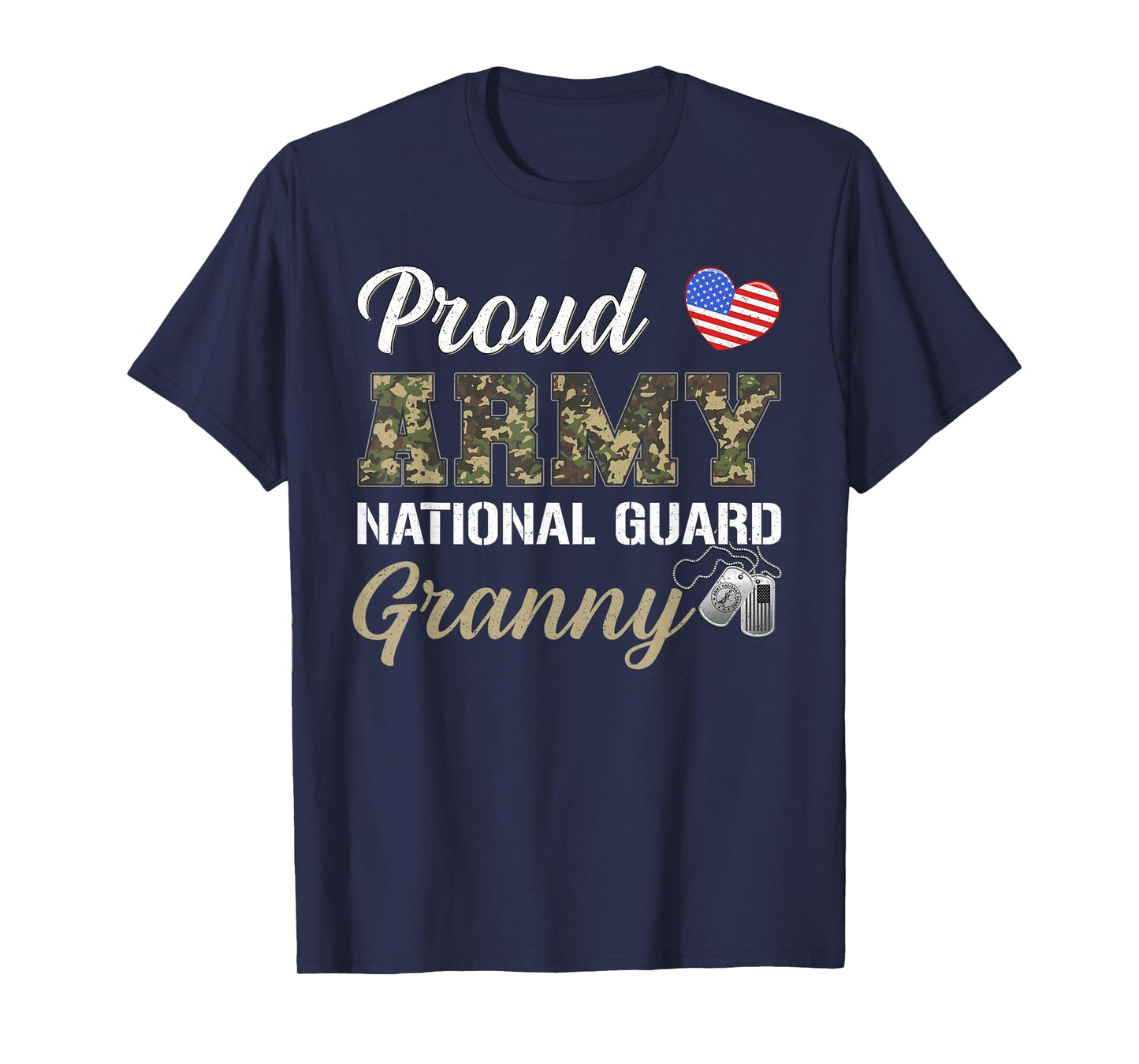 Retro Proud Army National Guard Granny Military Pride Outfit T-Shirt