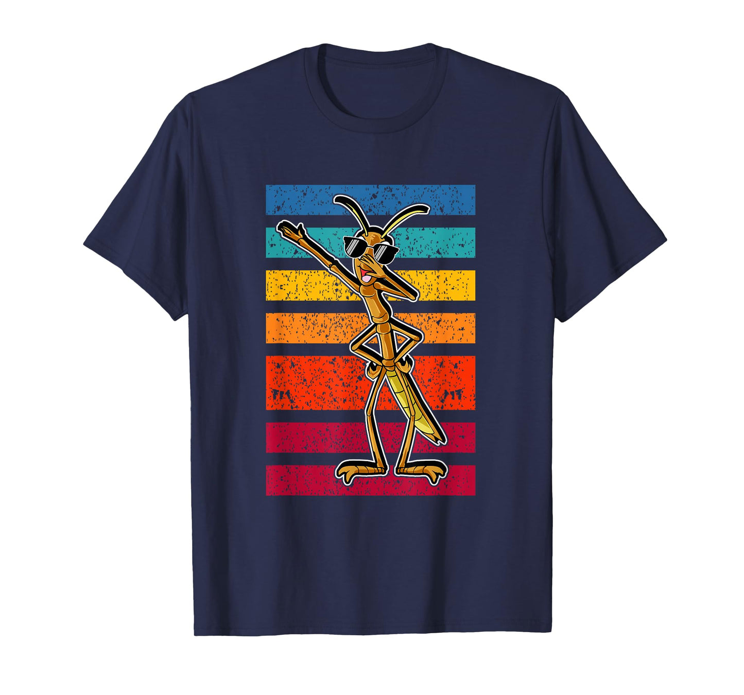 Dabbing Stick Bug Funny Insect Dancing Retro Style Humor T-Shirt
