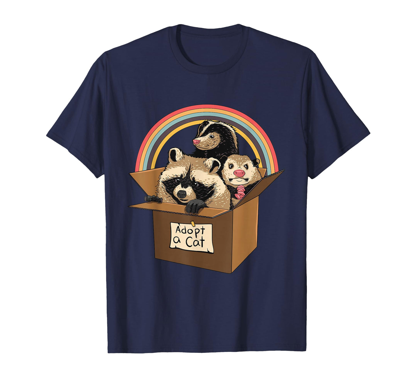Adopt a Cat Raccoon Opossum Skunk Street Cat Trash Panda T-Shirt