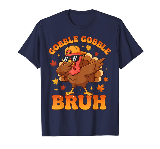 Bruh Funny Thanksgiving Gobble Turkey Boys Girls Kids T-Shirt