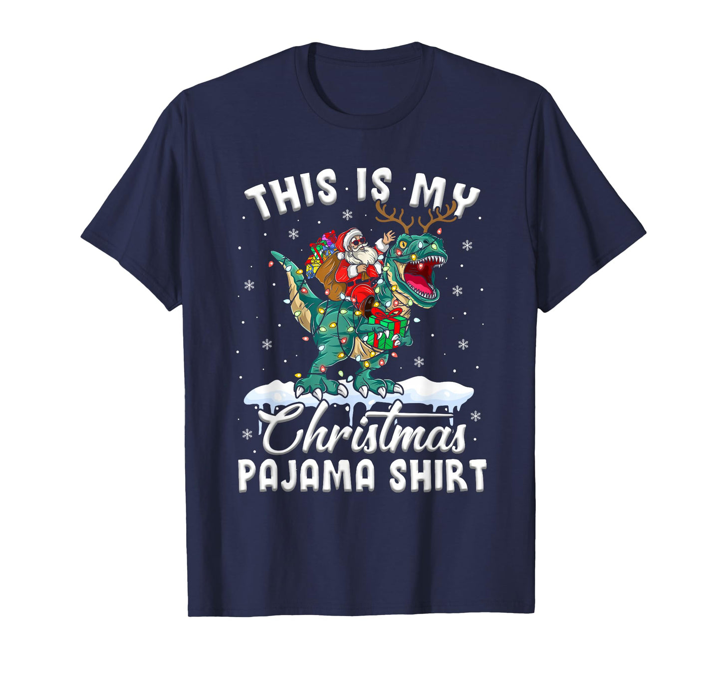 This Is My Christmas Pajama Shirt T-Rex Dinosaur Christmas T-Shirt