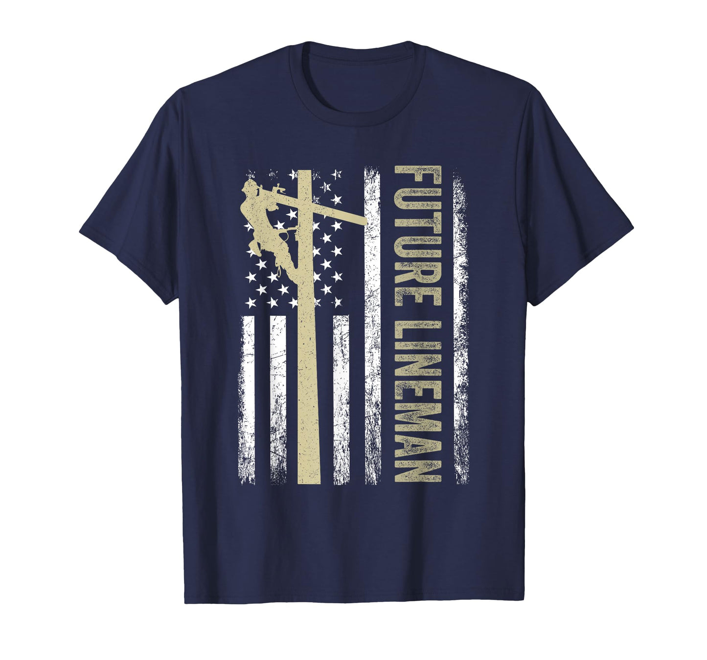 Future Lineman American Flag Electric Cable 4th of July T-Shirt