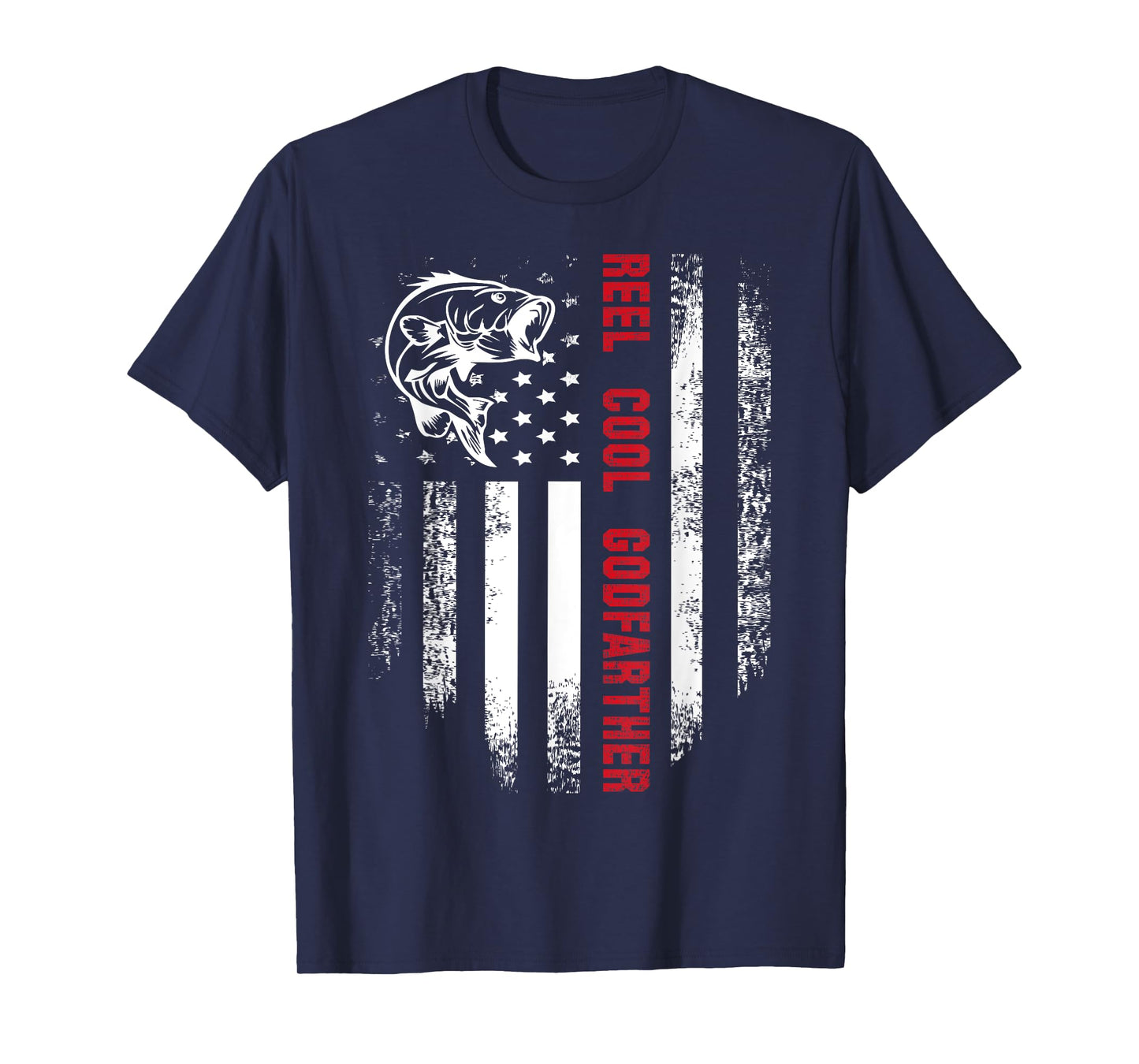 Reel Cool Godfather American Flag Fishing Father's Day Gift T-Shirt
