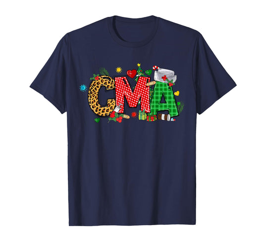 Barefoot Gang Nurse Life Merry Christmas CMA Certified Medical Assistant T-Shirt