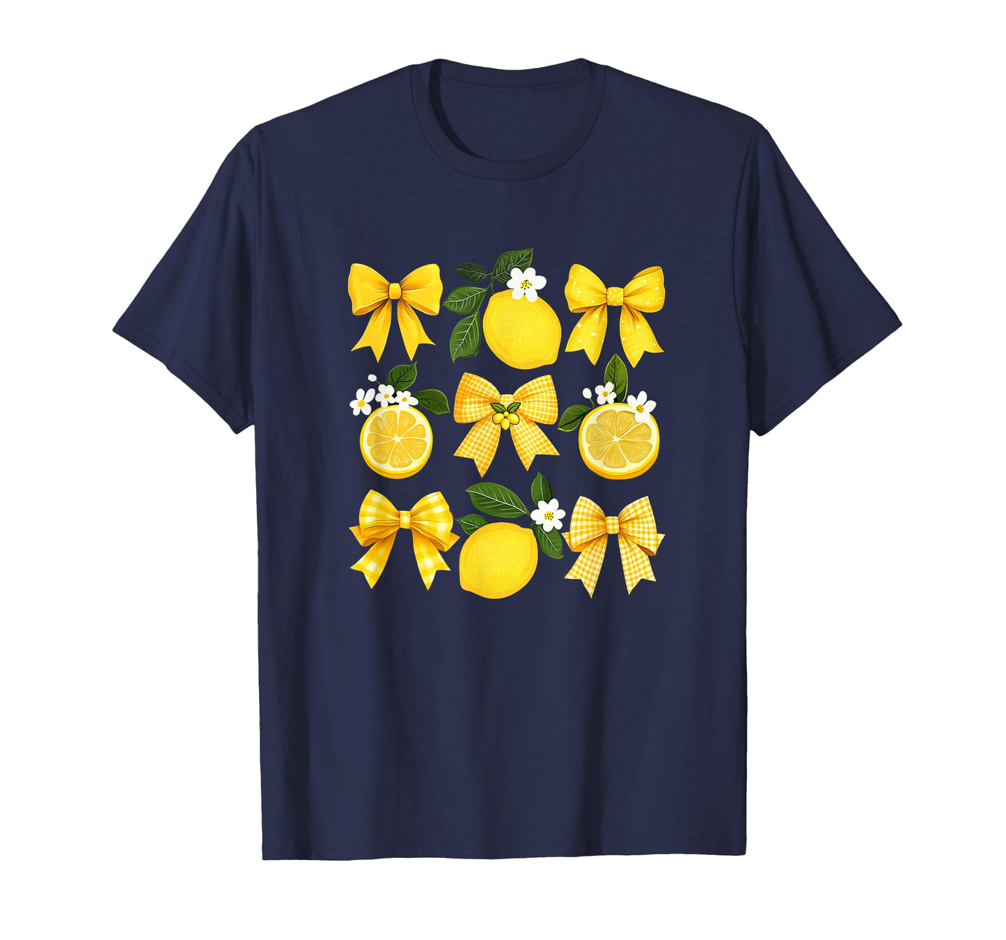 Cute Lemon Tropical Fruits Coquette Bows Summer Girl Women T-Shirt