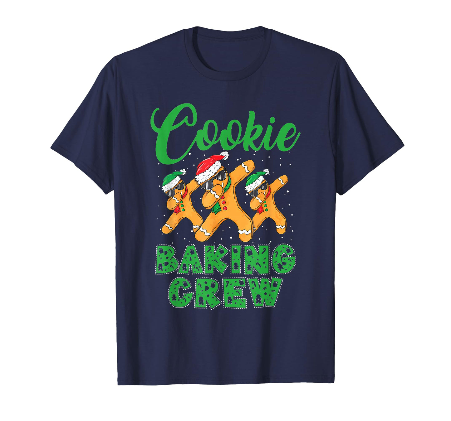 Cookie Baking Crew Dabbing Gingerbread Men Christmas Hats T-Shirt