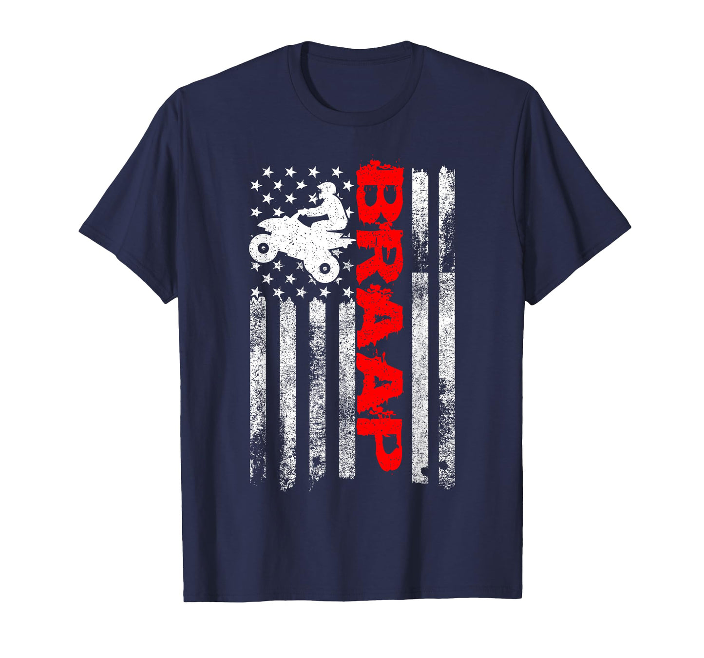 Cool Four Wheeler & ATV Gift Ideas Vintage USA American Flag Quad Bike ATV Gift T-Shirt - Black, Unisex, Small, Short Sleeve, T-Shirt, Letter Print, Motorcycle Theme