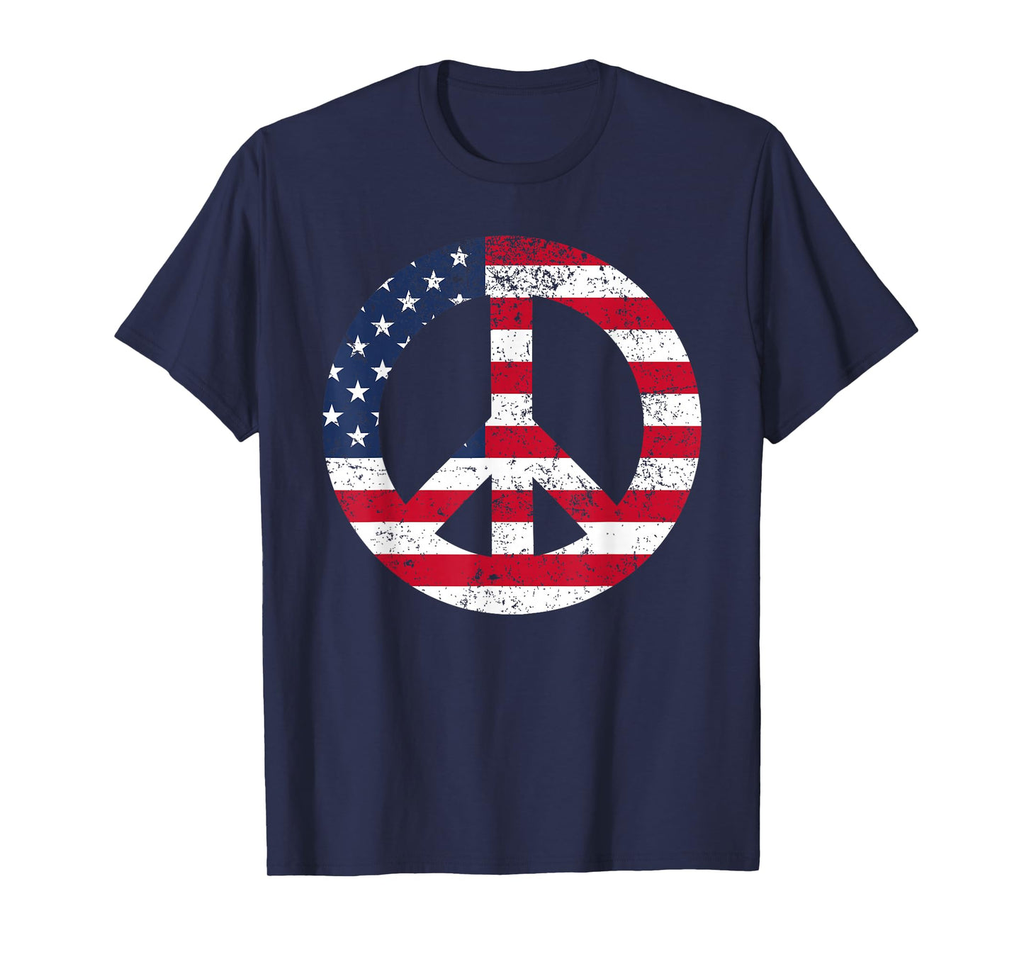 Peace Sign Patriotic USA Flag Peace & Love T-Shirt