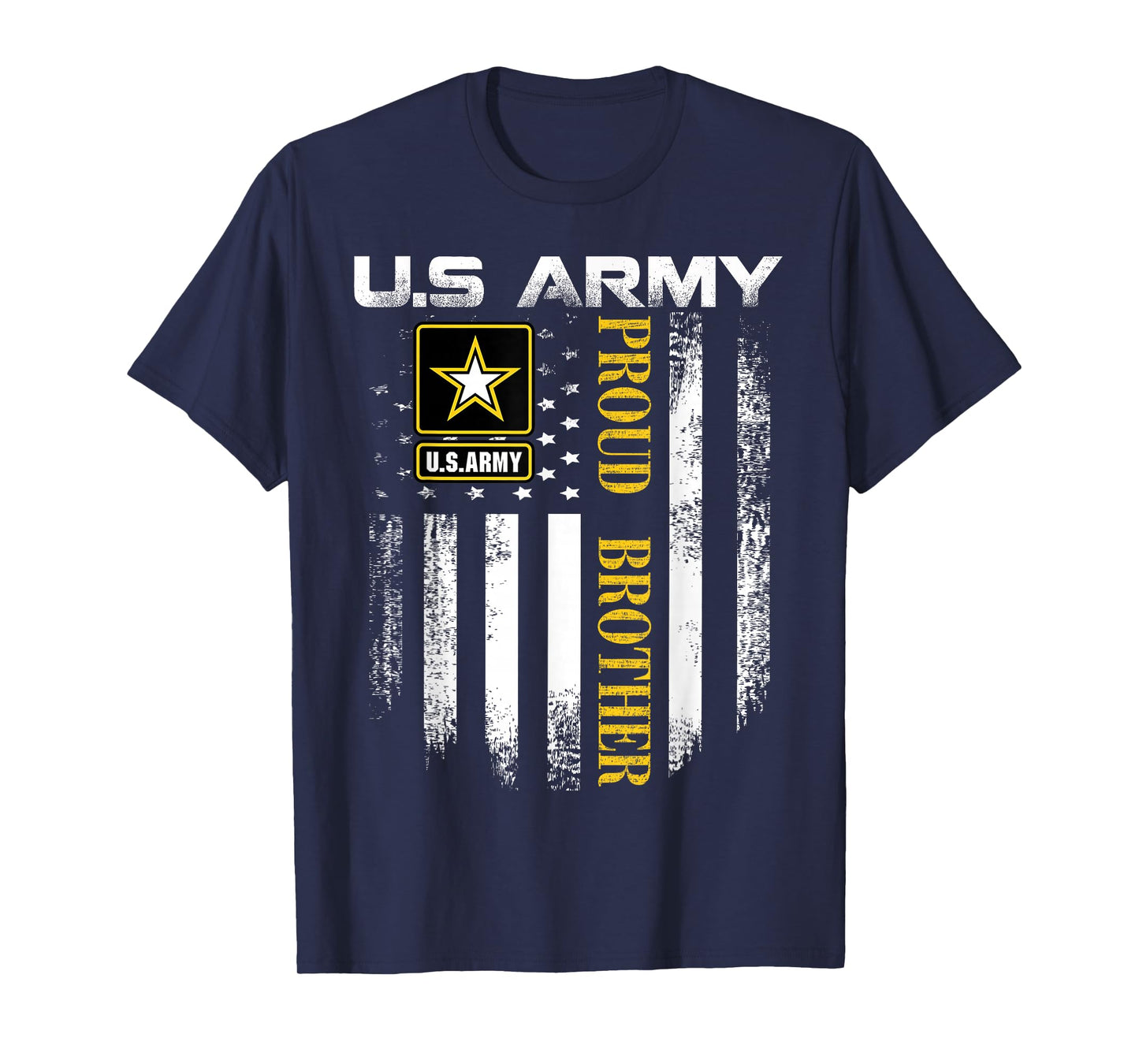 Vintage U.S. Army Proud Brother with American Flag Gift T-Shirt