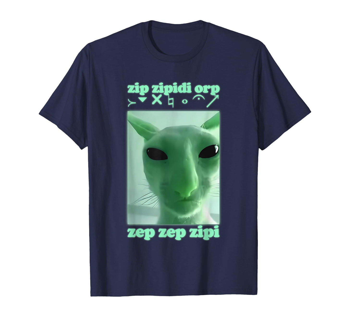 Funny Alien Cat Dank Meme Cringe Cat Woman Man Kids T-Shirt