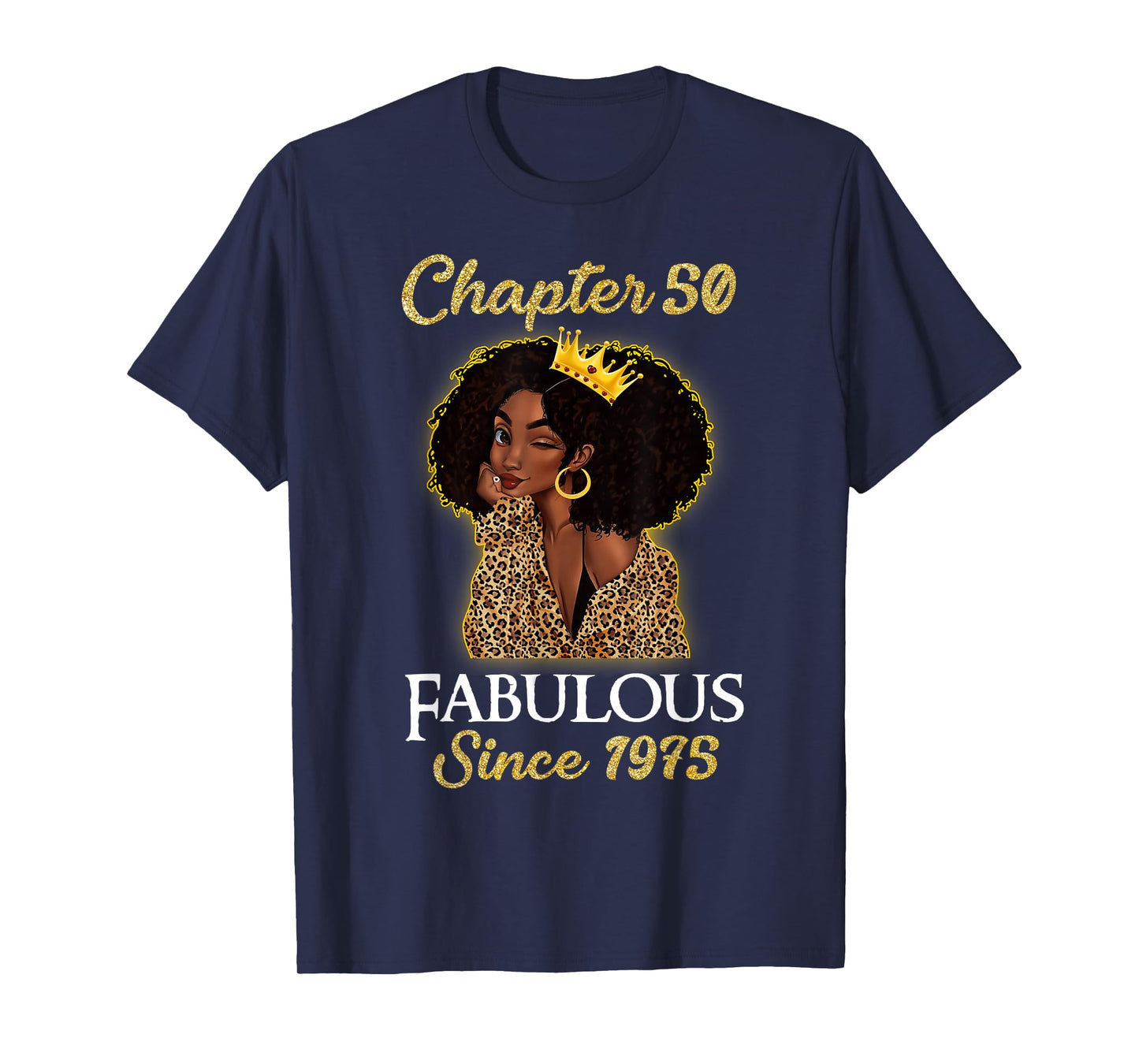 Chapter 50 Fabulous Since 1975 50th Birthday Girls Leopard T-Shirt