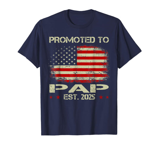 Promoted To Pap Est 2025 American Flag New Pap T-Shirt