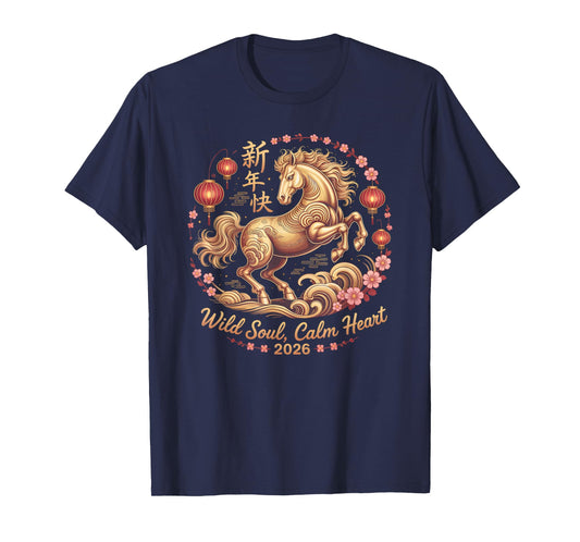 Festive 2026 Crazy Horse Lady Wild Soul Calm Heart Fortune T-Shirt