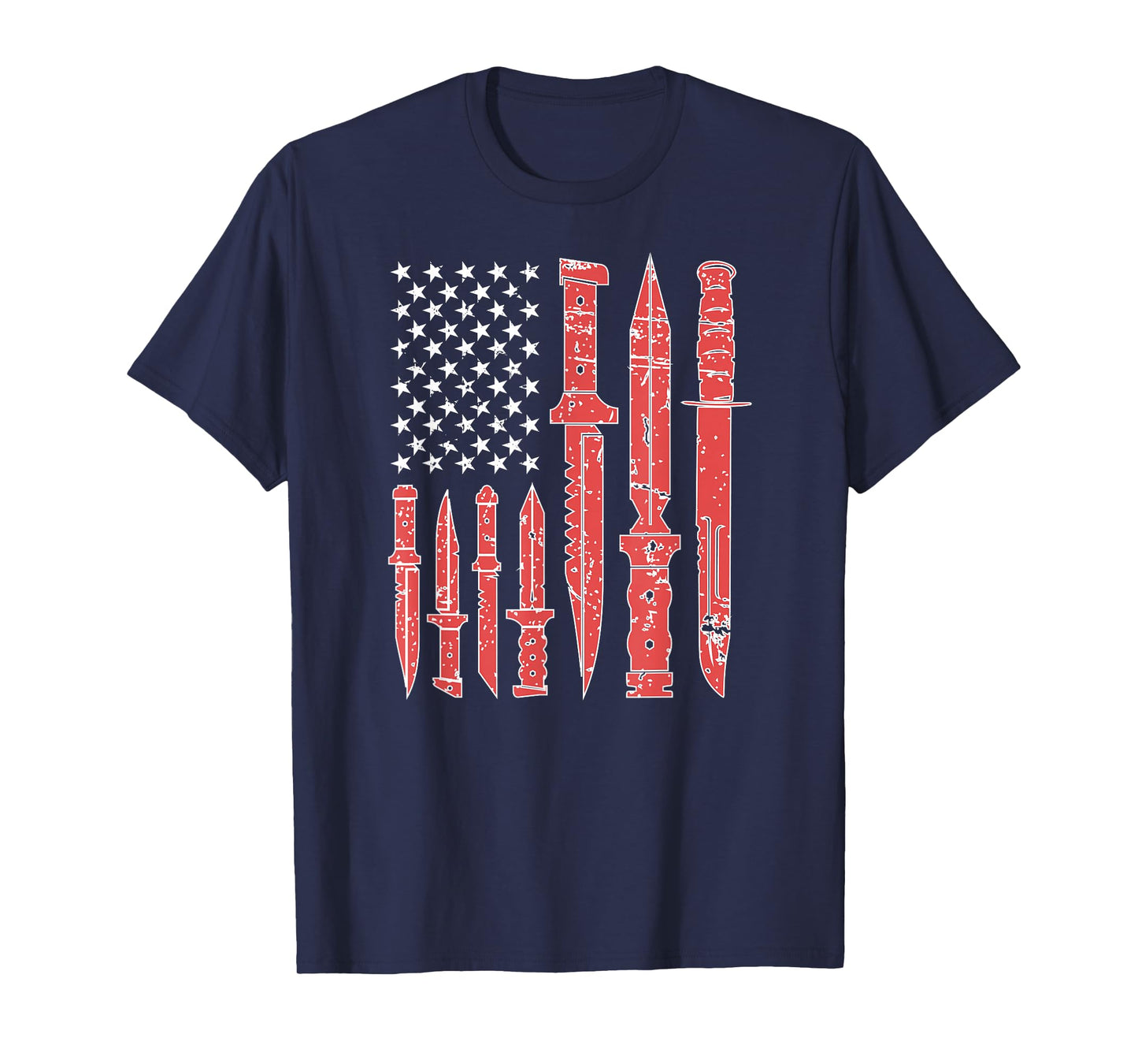 Knife Collecting For Proud Knives Collector US Flag Knife Lover Knife Enthusiast T-Shirt