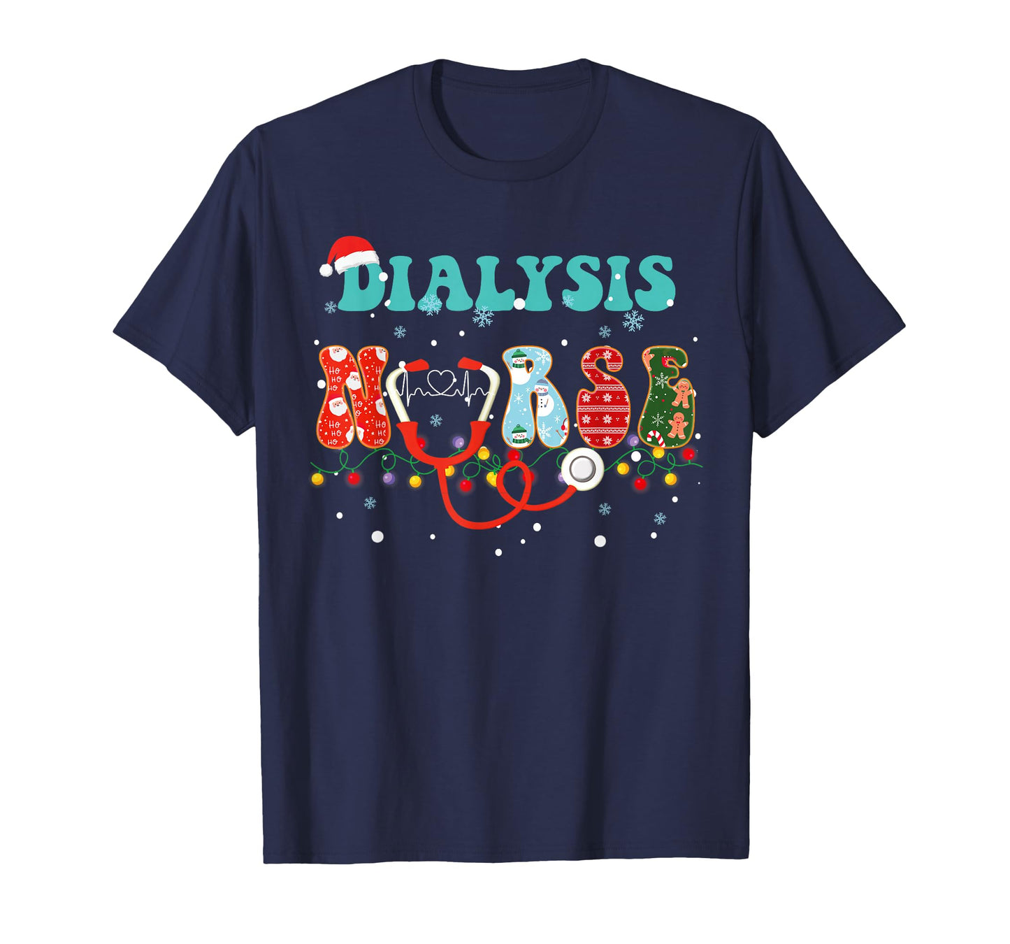 Christmas Dialysis Nurse RN Nephrology X-Mas Pajama groovy T-Shirt