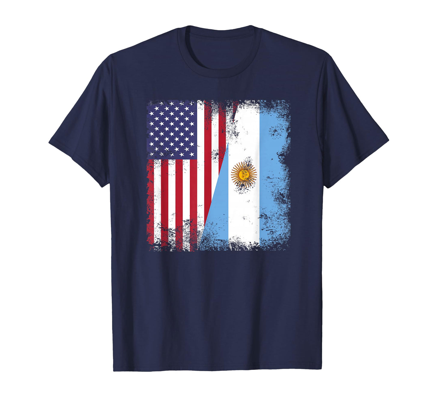 Half Argentinian Flag | Vintage Argentina USA Gift T-Shirt